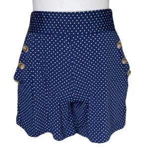Robert Louis Womens Retro Style Button Polkadot Shorts Twee Sz S